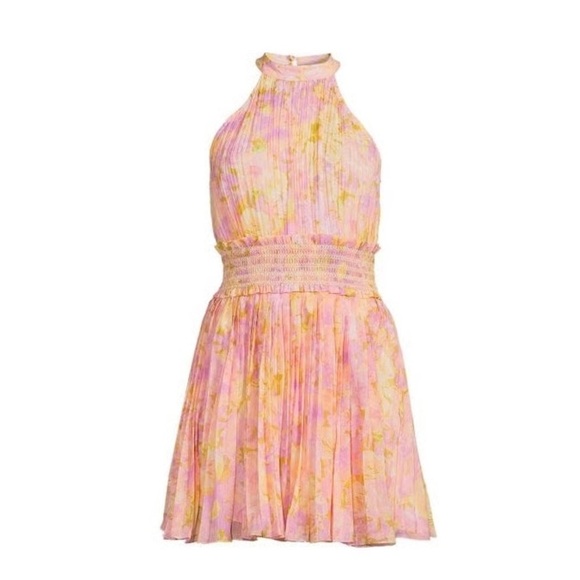Rococo Sand Pink and Yellow Mini Dress - Picture 7 of 8